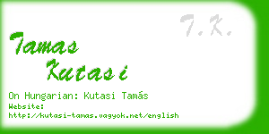 tamas kutasi business card